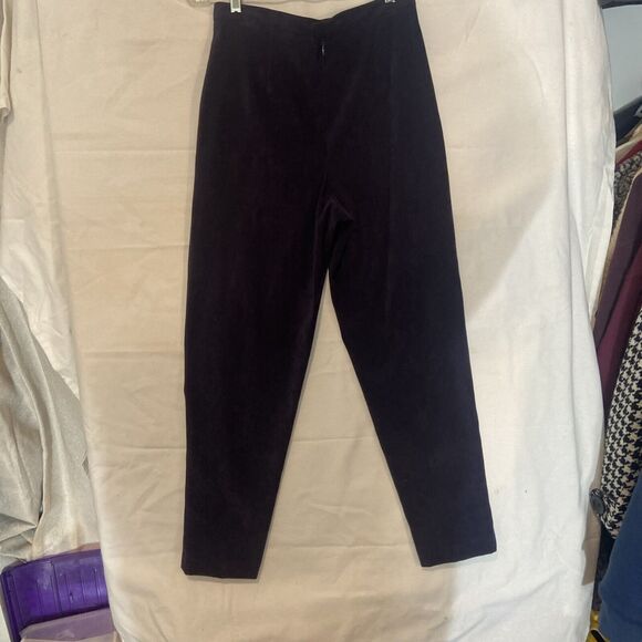VINTAGE Faux Suede Violet Pants Size Medium Trousers Dress Pants Size 10 - Picture 2 of 6